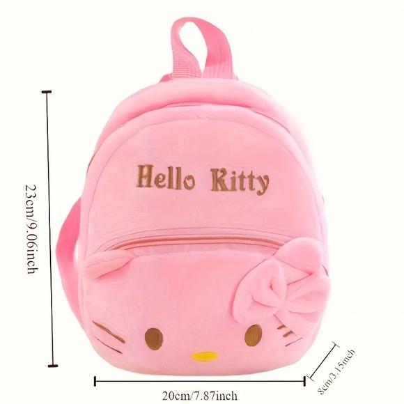 Hello Kitty Pink and White Plush Mini Backpack NWOT - Picture 4 of 8